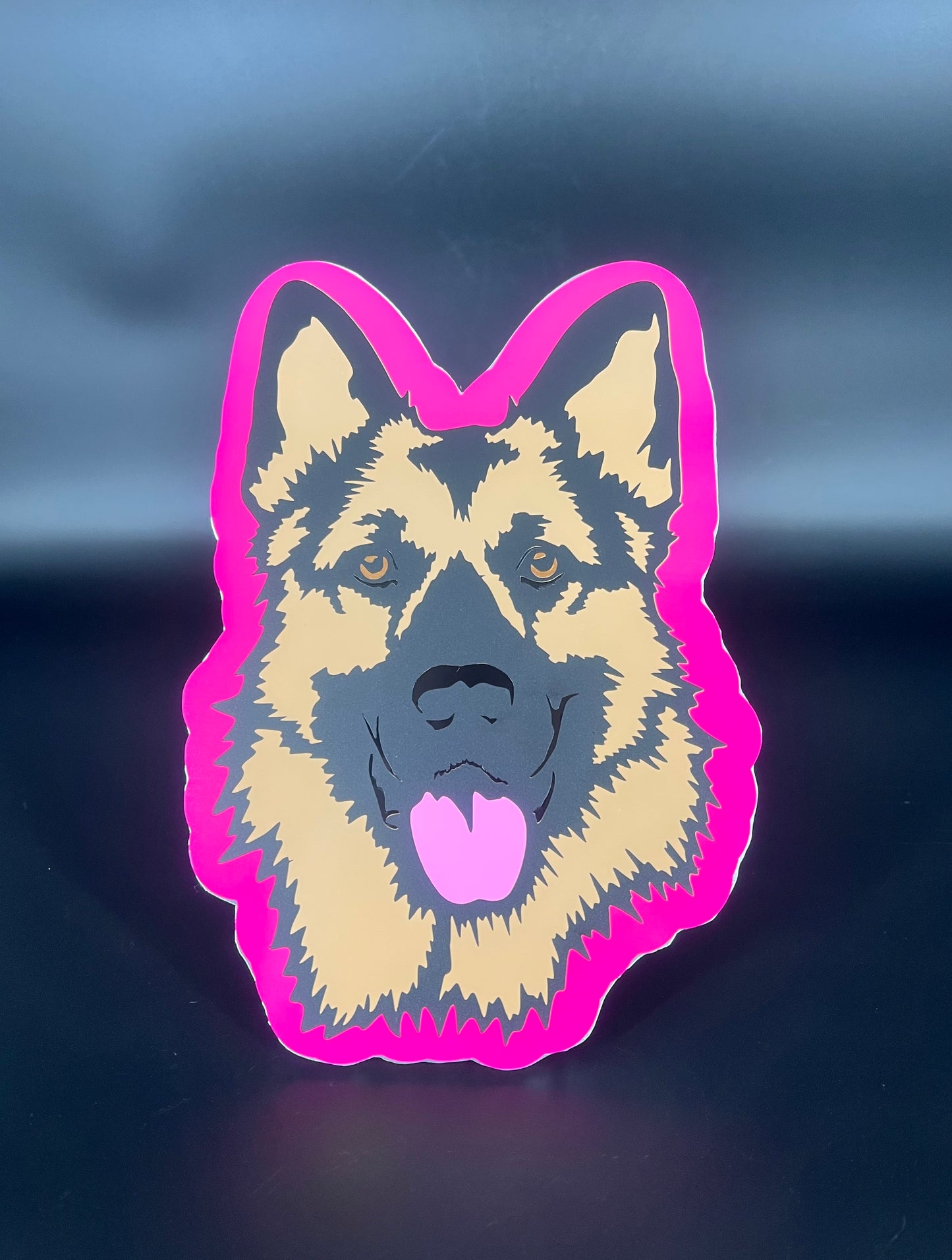 German Shepherd (pink background)